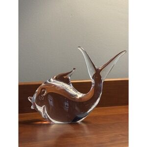 Italian Murano‎ Style Glass Clear Fish